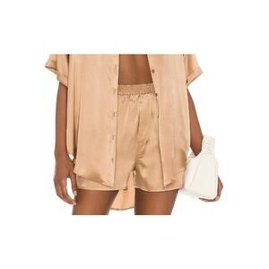 Frankies Bikinis 'Fifi' Beige Silk High-Rise Shorts Size S